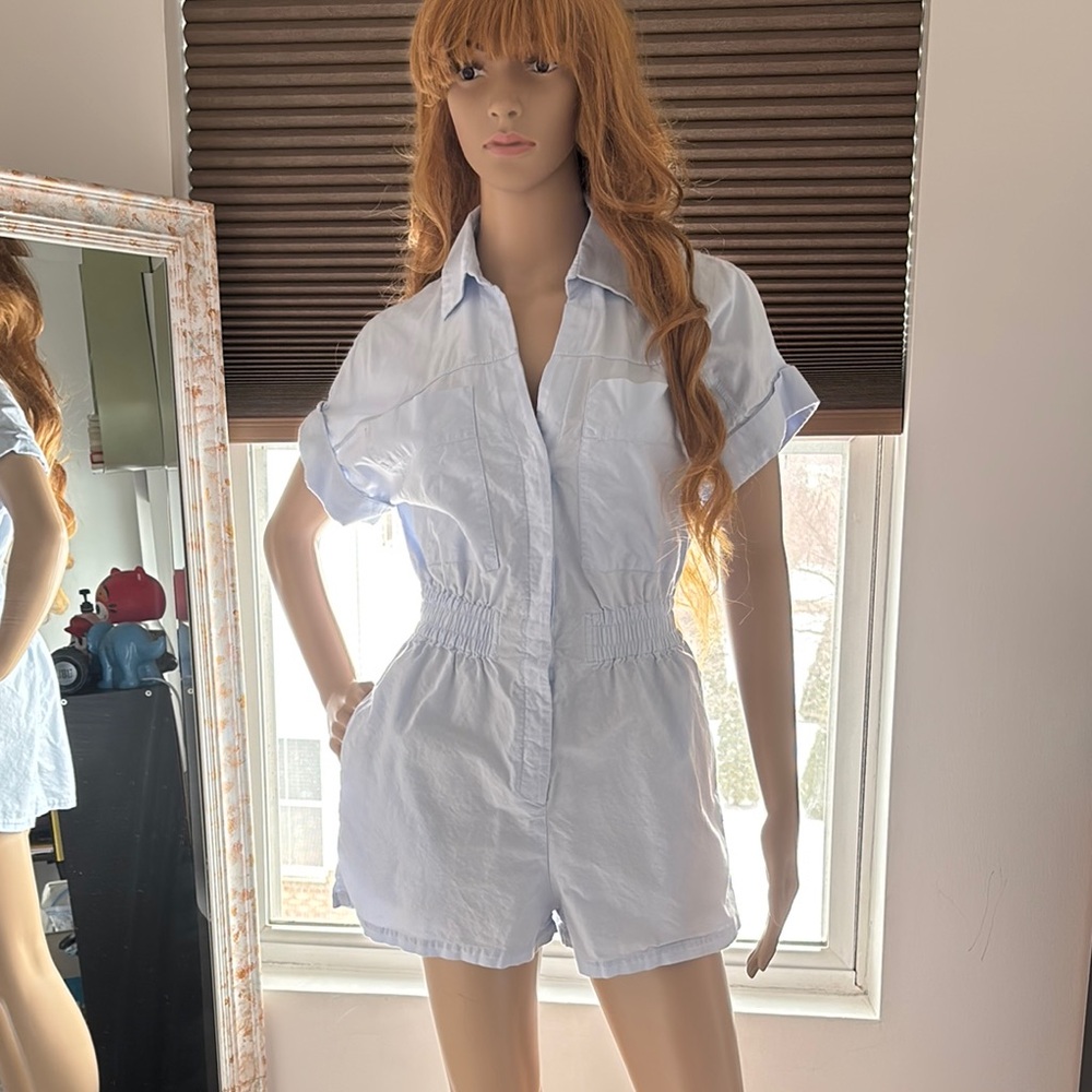 White Button-Up Romper